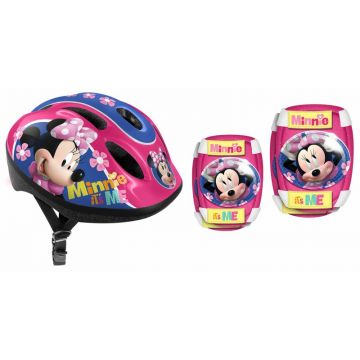 Set casca protectie, genunchiere si cotiere, Stamp, Disney, Sigure si confortabile, Reglabile, Conform cu EN1078, Marime 50/56 cm, 3 ani+, Minnie Mouse