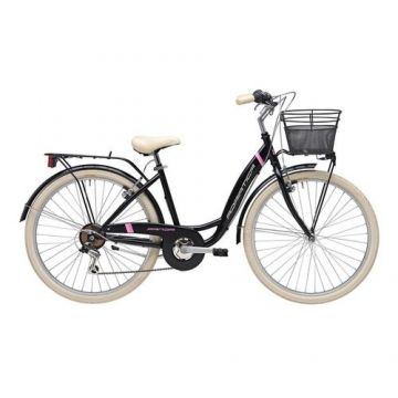 Bicicleta Adriatica Panda 26 Lady, Roti 26inch, Frane V-Brake, 6 viteze (Negru)