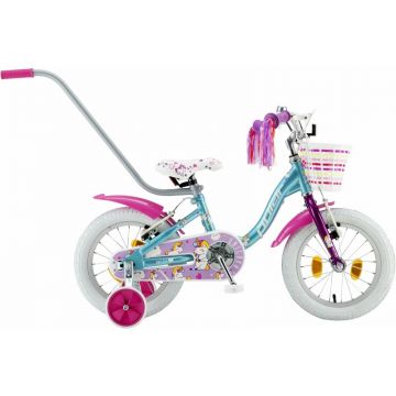 Bicicleta Copii Polar 2023 Unicorn - 14 Inch, Albastru-Roz