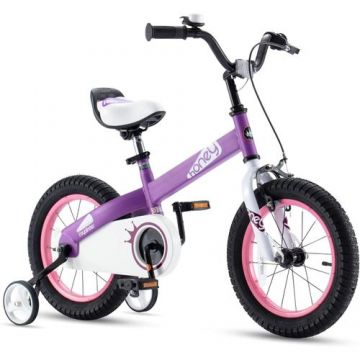 Bicicleta Copii 3-5 ani Royal Baby Honey Children 14inch, Roti 14 Inch, Frana fata C-Brake, Frana spate Torpedo, Roti Ajutatoare, Mov