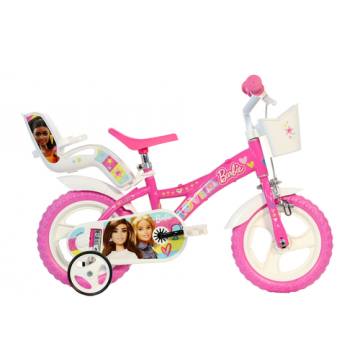 Bicicleta copii DINO BIKES Barbie, roti 12inch, roti ajutatoare  (Roz)