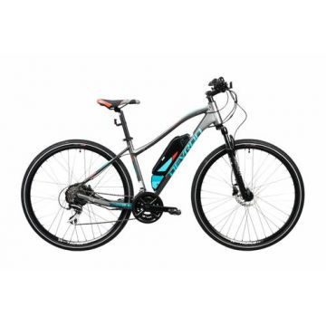 Bicicleta Electrica Corwin 28162, roti  28inch,  cadru 450mm, 9 viteze, motor 250W, autonomie 60km, acumulator16.75 Ah (Gri)