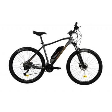 Bicicleta Electrica Devron Riddle M1.7, roti 27.5 Inch, cadru 520 mm, motor 250W, baterie 36V/10.4Ah,  viteza 25km/h, autonomie 50-70km (Gri)