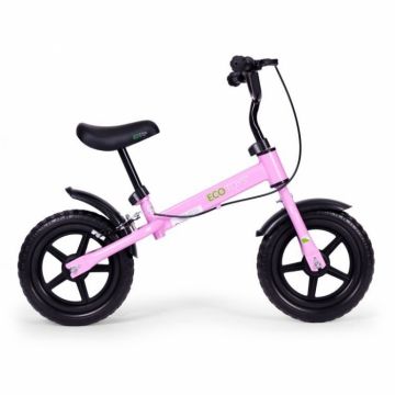 Bicicleta fara pedale cu frana de mana si roti din spuma Eva Ecotoys roz