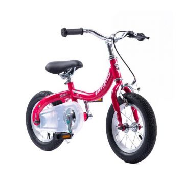 Bicicleta Pegas Soim 2in1 pentru copii, 12 inch, Roz