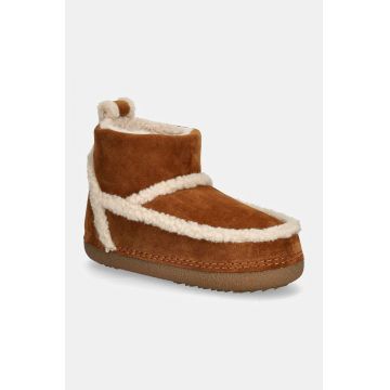 Inuikii cizme de zapada din piele intoarsa Classic Shearling Low culoarea maro, 75101-009