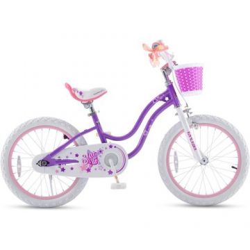 Bicicleta Copii 3-5 ani Royal Baby StarGirl 14inch, Roti 14 Inch, Frana fata V-Brake, Roti Ajutatoare, Mov