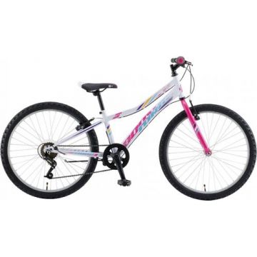 Bicicleta Copii Booster 2023 Turbo, roti 24 Inch, 6 viteze, Frana V-Brake, Alb