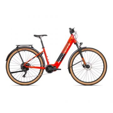 Bicicleta Electrica Rock Machine Storm INT e90-29, roti 29inch, cadru aluminiu L, autonomie 120km, baterie 500 Wh, roti 29inch (Portocaliu)