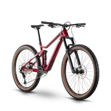 Bicicleta Full Suspension Raymon FullRay 150 9.0, roti 29 Inch, cadru aluminiu M, 12 viteze, frana pe disc, Rosu/Alb