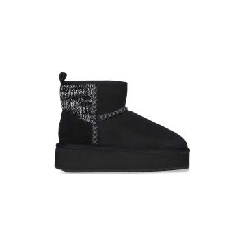 Emu Australia cizme de zapada din piele intoarsa Stinger Knit Flatform culoarea negru, W13143.BLAK