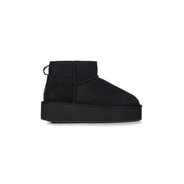 Emu Australia cizme de zapada din piele intoarsa Stinger Micro Flatform culoarea negru, W13082.BLAK