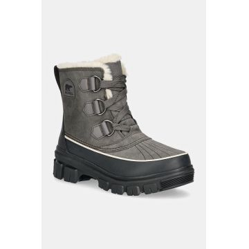 Sorel cizme de piele TORINO V WP OUTDRY femei, culoarea gri, cu platforma, izolare usoara, 2106701052