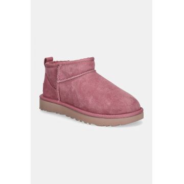 UGG cizme de iarna Classic Ultra Mini culoarea roz, 1116109-DYR