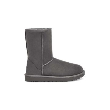 UGG cizme de zăpadă Classic Short II femei, culoarea: gri, cu toc plat, model căptușit 1016223.GRY