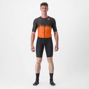 Costum de triatlon cu maneca scurta Castelli Sanremo Ultra Negru/Portocaliu M