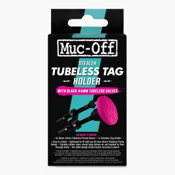 Valva tubeless 44mm Muc-Off Stealth Tubeless Tag Holder cu suport Apple AirTag