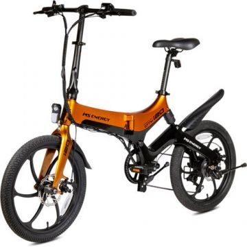 Bicicleta electrica pliabila MS ENERGY eBike i20, roti 20inch, autonomie maxima 50 km, motor 250W, baterie LG 36V/7.8Ah (Negru/Portocaliu)