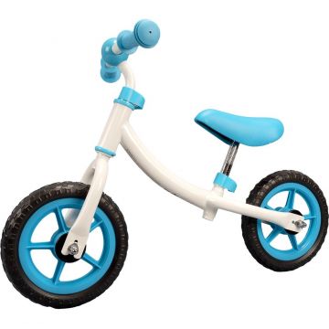 Bicicleta fara pedale, Action One, Baby Bliss, cu cadru reversibil si stickere incluse, 10 inch, Alb