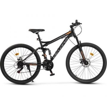 Bicicleta MTB-Full Suspension Velors Matador 2.7 V2760D, roti 27.5inch, 21 viteze, Negru/Gri