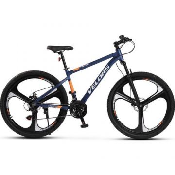 Bicicleta MTB-HT Velors Power 2.7 V27302M, roti 27inch, 21 viteze, Cadru Aluminiu, Albastru/Portocaliu