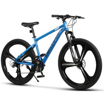 Bicicleta MTB Velors Boost V27301M 27.5inch, Schimbator spate Carpat, Roti 27.5 Inch, Manete Schimbator Secventiale, 21 viteze, Frane Disc fata/spate, Albastru/Negru