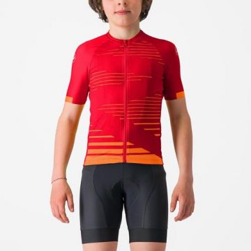 Tricou cu maneca scurta Castelli Aero Kid pentru copii, 12A, Rosu/Portocaliu Tricou cu maneca scurta Castelli Aero Kid pentru copii, 12A, Rosu/Portocaliu